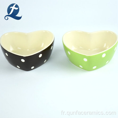 Couleur de coeur résistant à la chaleur couleur céramique glacée Ramekin